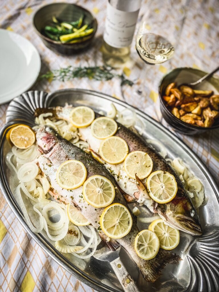 Whole Trout with White Wine, Parsley and Lemon