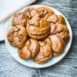 pumpkin pillow cookies on plate